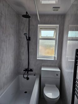 toilet bath shower and radiator bathroom installed by Northern Plumbing & Heating in Hull
